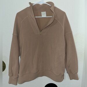 Varley Women’s Rhea Half-Zip Pullover Sweatshirt in Stucco